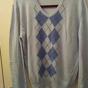 Mens L cashmere blend Argyle sweater
